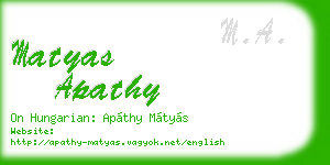 matyas apathy business card